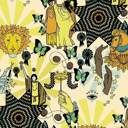 Andover Oracle by Eye Candy Quilts Border Print in Yellow Sunshine A-231-N