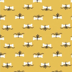 Andover Furry and Bright Bones on Yellow A-586-Y