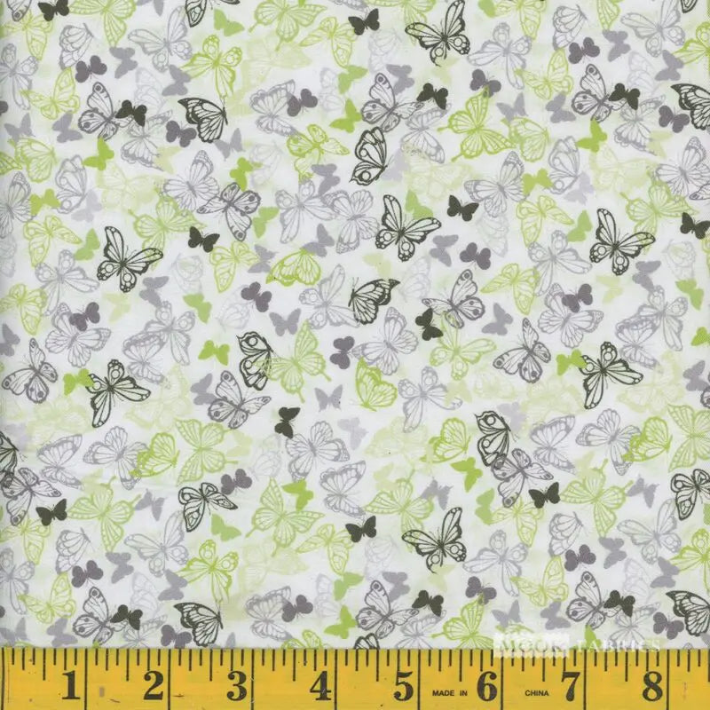 8142 Mook Fabrics Butterfly Delight 07 Sage 115543