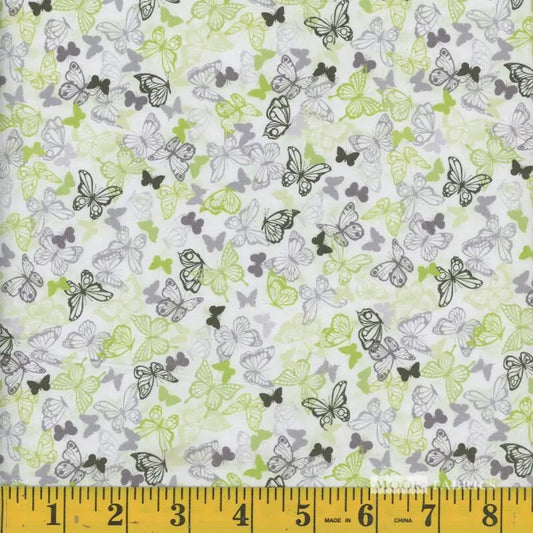 8142 Mook Fabrics Butterfly Delight 07 Sage 115543