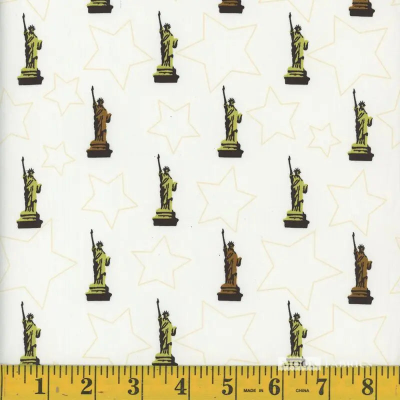 8146 Mook Fabrics Statue of Liberty White 115618