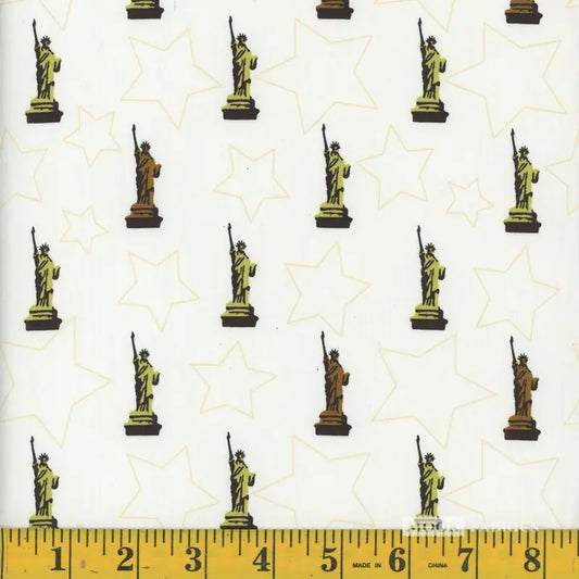 8146 Mook Fabrics Statue of Liberty White 115618