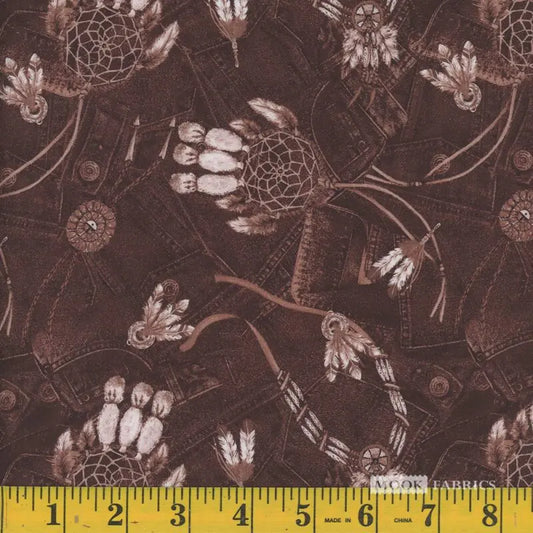 8152 Mook Fabrics Dreamcatchers & Denim 04 Sepia 115866