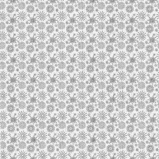 Timeless Treasures Opposites Attract Sun Stitch Pattern Silver CD1683