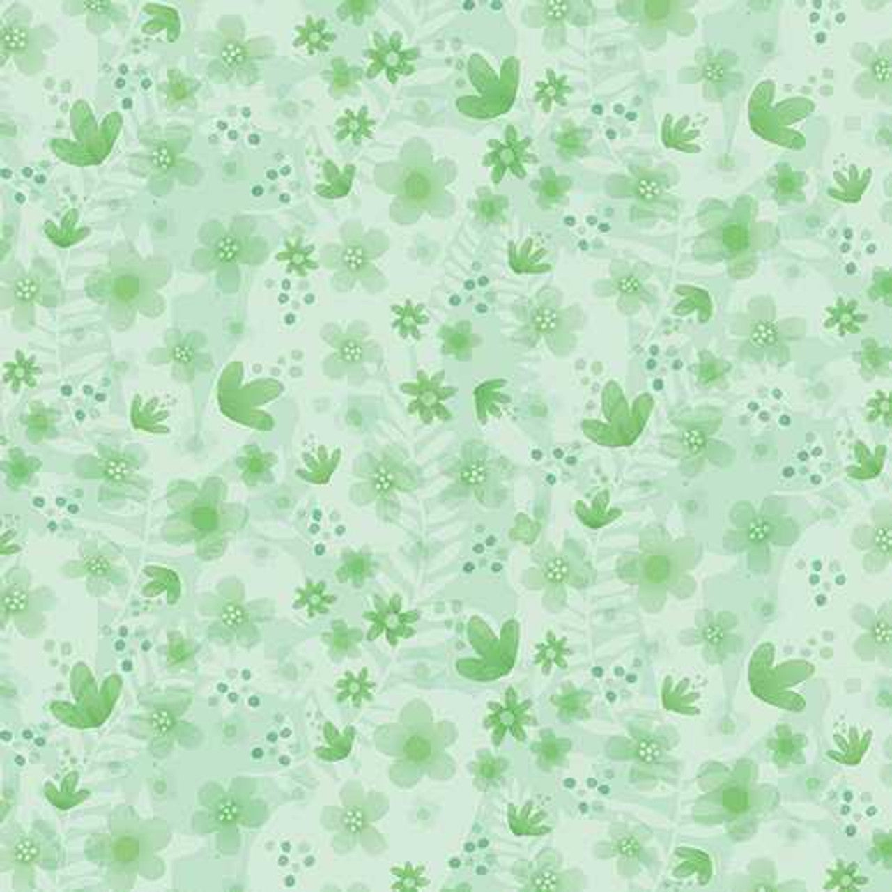 Benartex Into The Woods Tonal Floral Green 13303-40