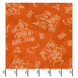 1181 Maywood Studio Spooky Stitches Haunted House Orange MAS10870-J