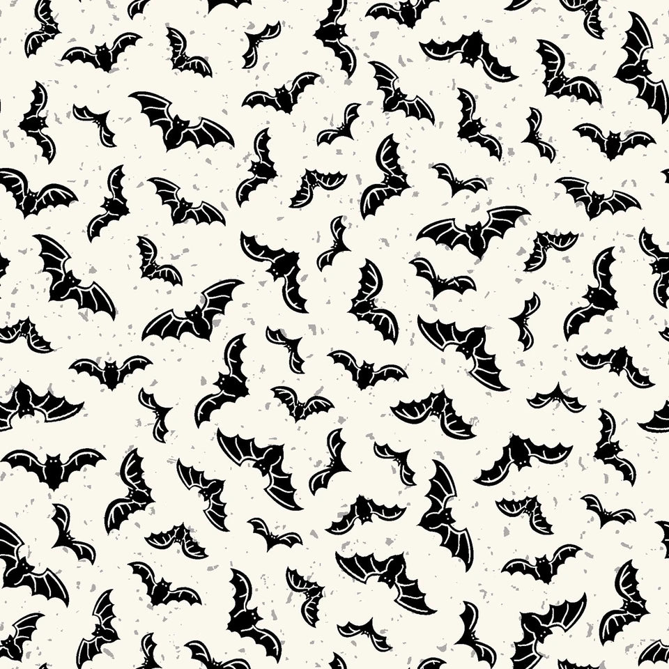 1182 Maywood Studio Goth Gardens Flying Bats White MAS10850-W