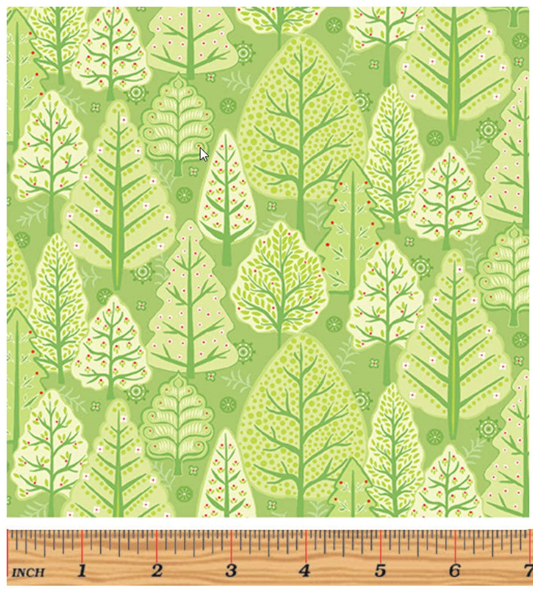 Benartex Winter Village Forest Green 10381-40