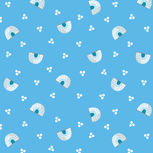 1231 Benartex Designer Fabrics Arctic Friends Little Igloos Sky Blue 1453454B