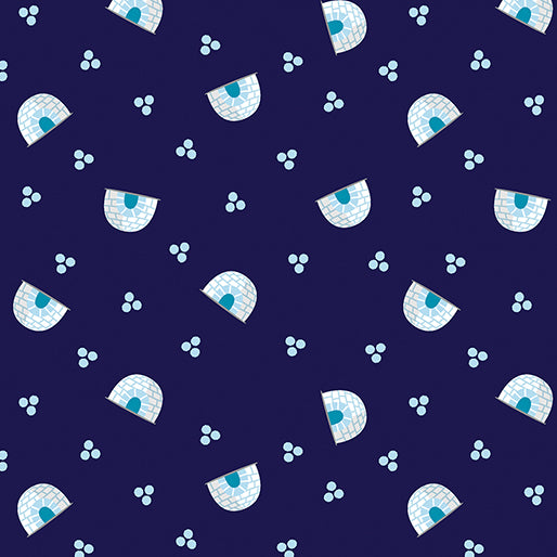 1233 Benartex Designer Fabrics Arctic Friends Little Igloos Navy 1453457B