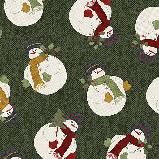 1240 Benartex Designer Fabrics Snowballs Snowballs Snowman Forest 1624145B