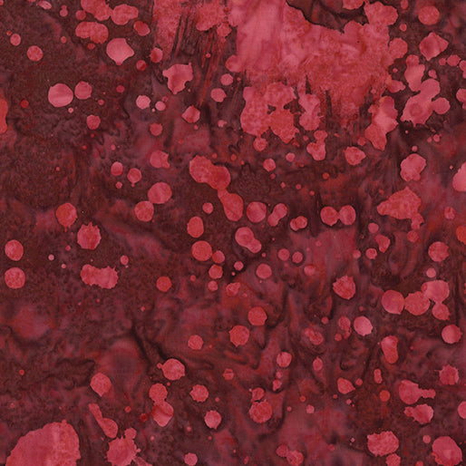 1244 Benartex Designer Fabrics Bali Paint Palette Jewels Splatter Burgundy 0924989B