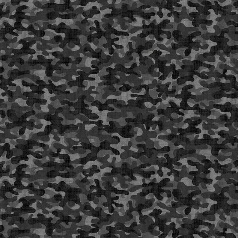 Timeless Treasures Camo C8000 Black and Gray