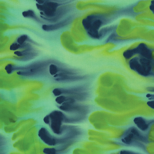 1286 Benartex Designer Fabrics Bali Paint Palette Jewels Brush Strokes Green Navy 0925142B