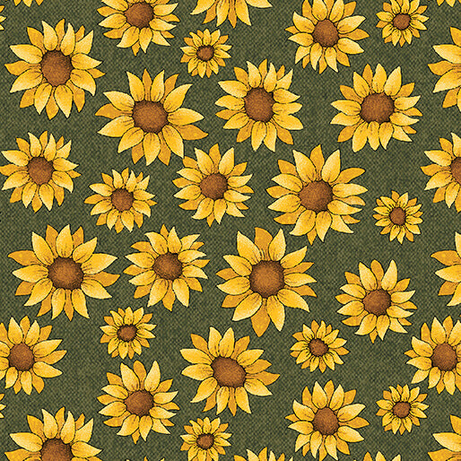 1287 Benartex Designer Fabrics Sunflower Days Leaf 1660344B