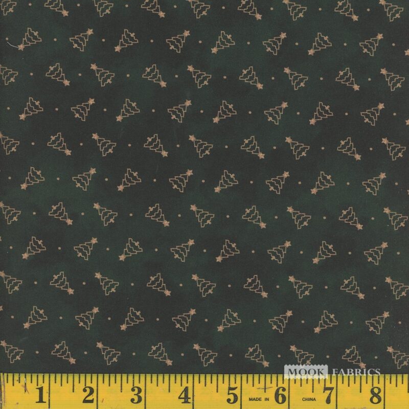 1298 Mook Fabrics Christmas Deck The Halls Trees of Gold Forest 138443