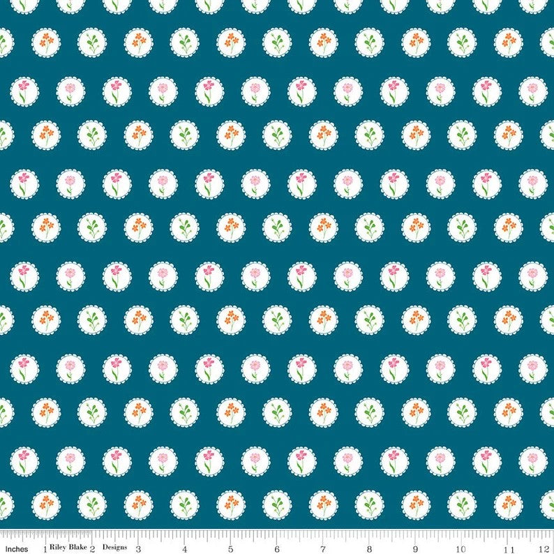 Riley Blake Play Outside Circles Navy C9062