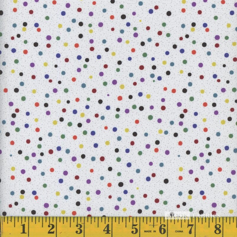 1318 Mook Fabrics Multi Dot White 133444