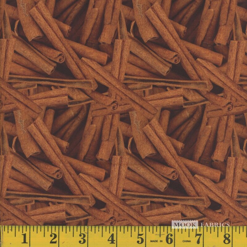 1322 Mook Fabrics Christmas Cinnamon Sticks Brown 133447
