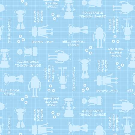 Wilmington Alpha Bots Robot Words Sky Blue 27629-441