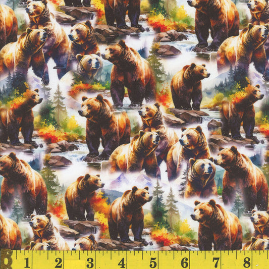 1344 Mook Fabrics Bear Country Grizzly Hollow Brown 142228