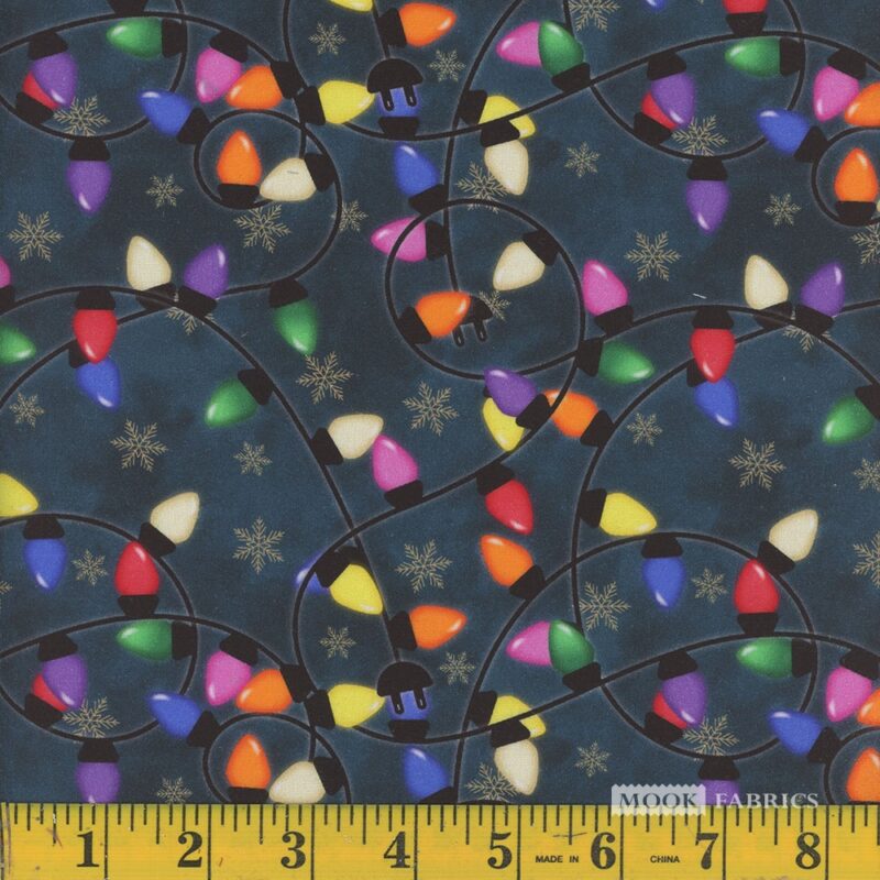 1349 Mook Fabrics Christmas Deck The Halls Lights Dresden 138451