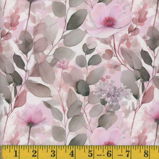 1354 Mook Fabrics Cottage Bloom Rose 141709