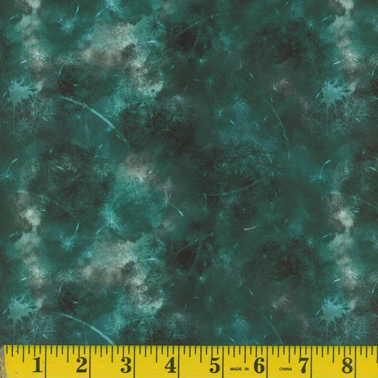 1357 Mook Fabrics Dandelion Dreams Emerald Green 143618
