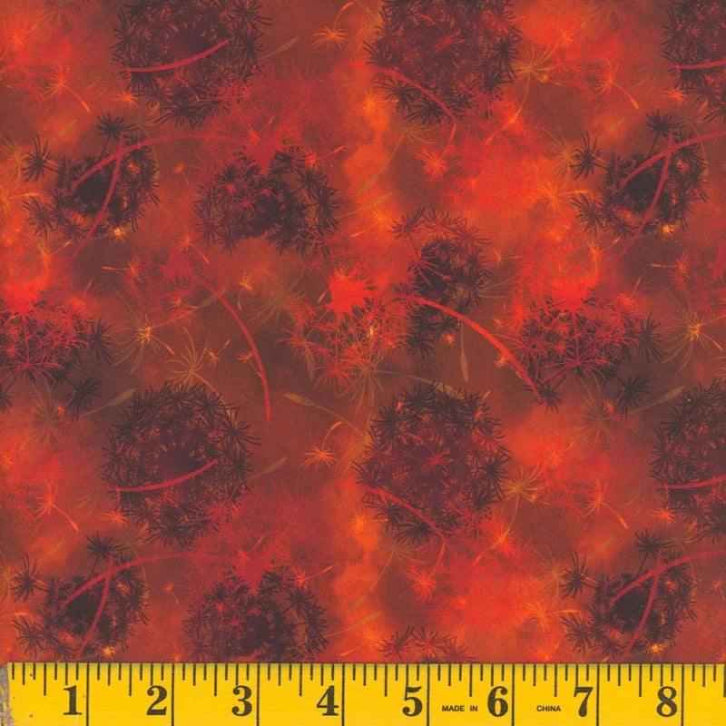 1358 Mook Fabrics Dandelion Dreams Sunset Orange 143631