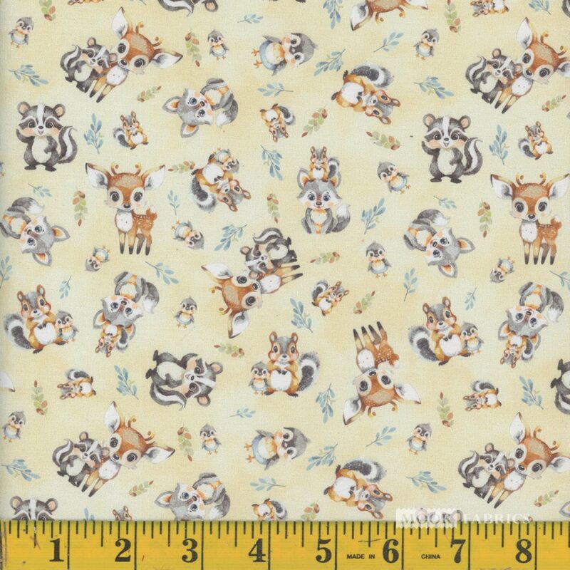 1368 Mook Fabrics Fawn & Friends Allover Yellow 138922