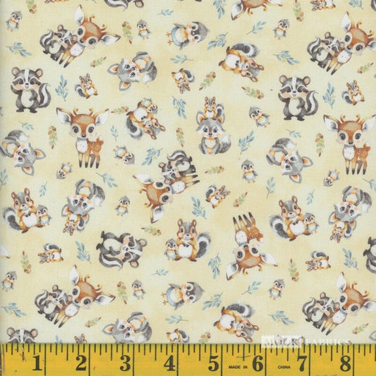 1368 Mook Fabrics Fawn & Friends Allover Yellow 138922