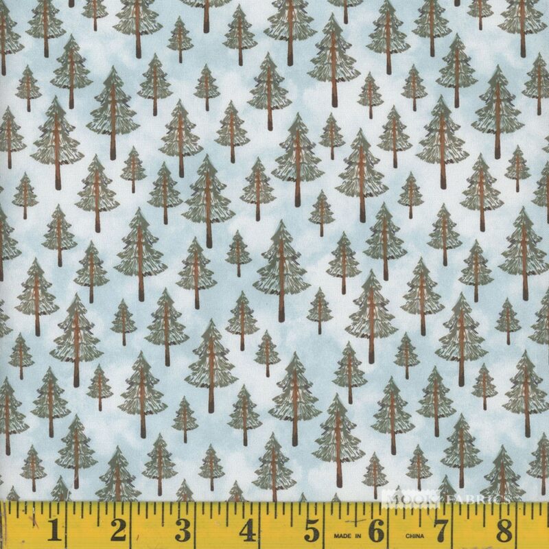 1369 Mook Fabrics Fawn & Friends Through the Trees Blue 138923