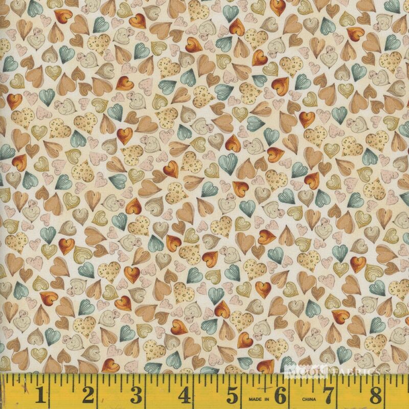 1373 Mook Fabrics Safari Buddies Hearts Multi 138918