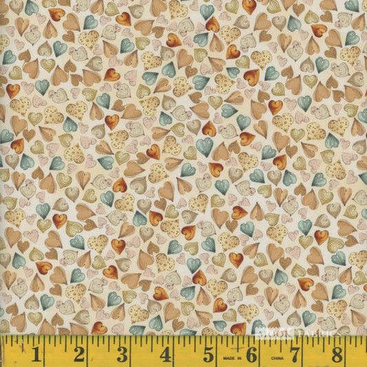 1373 Mook Fabrics Safari Buddies Hearts Multi 138918