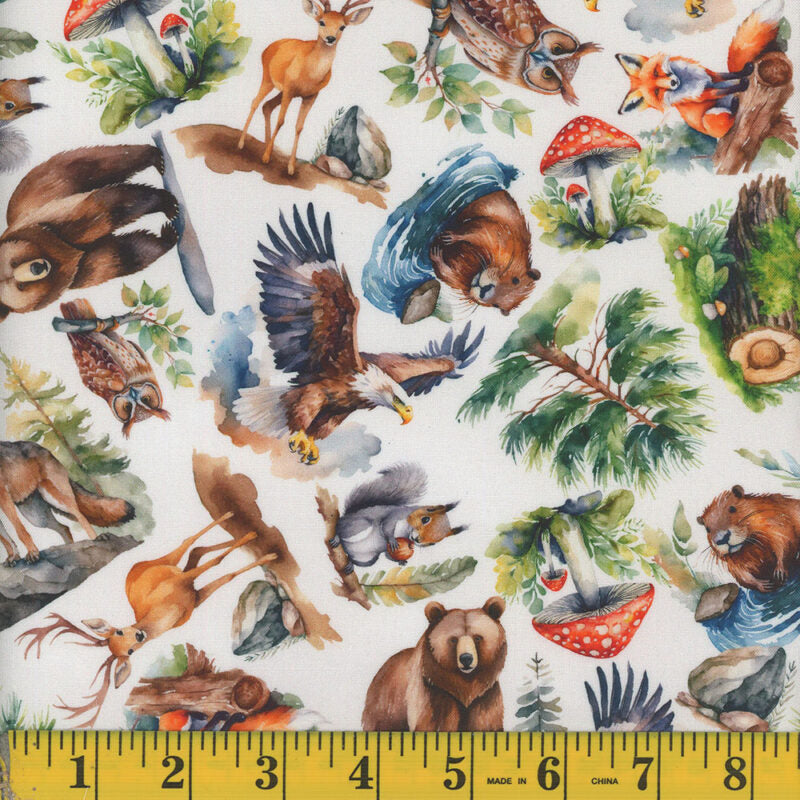 1375 Mook Fabrics Timberland Tales White 141718