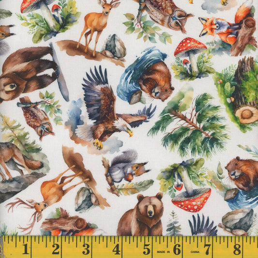 1375 Mook Fabrics Timberland Tales White 141718