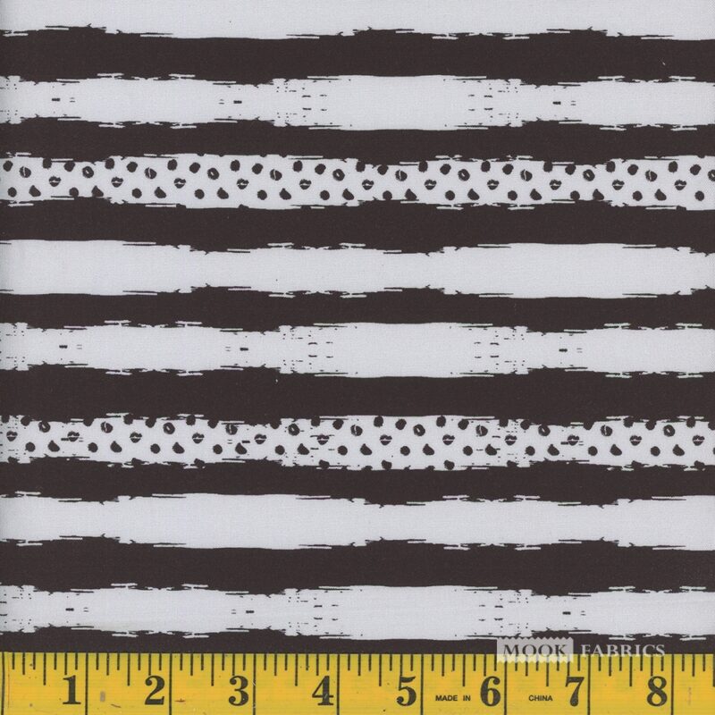 1388 Mook Fabrics Vintage Pumpkin Stripe Black 114784