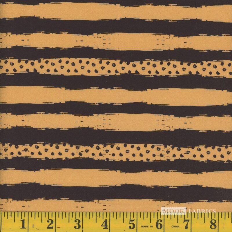 1389 Mook Fabrics Vintage Pumpkin Stripe Black Orange 114781