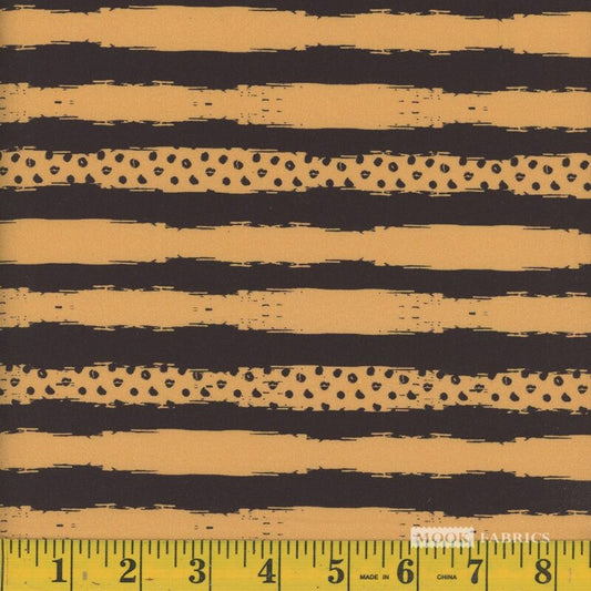 1389 Mook Fabrics Vintage Pumpkin Stripe Black Orange 114781