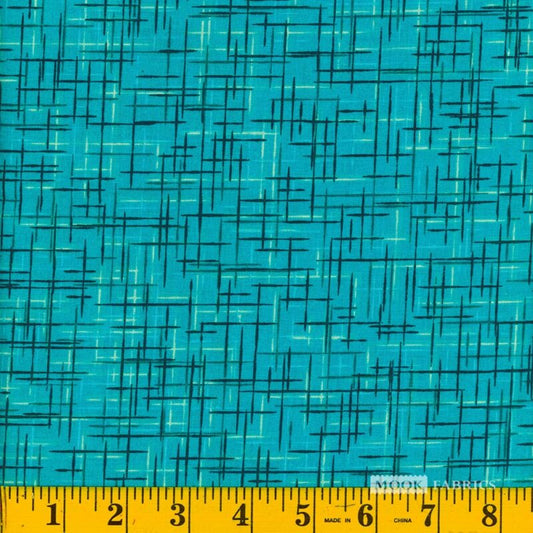 1393 Mook Fabrics 108" Wide Back Linen Look Tile Blue 134705