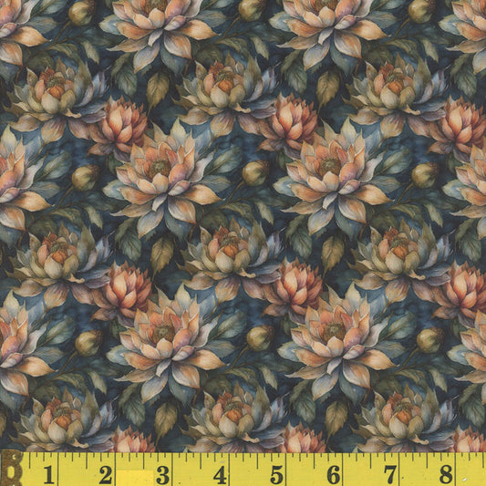 1397 Mook Fabrics Botanicals Coral Peach 142081