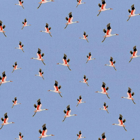 1420 Paintbrush Studio Fabrics Imperial Garden Cranes Perwinkle 120-20191