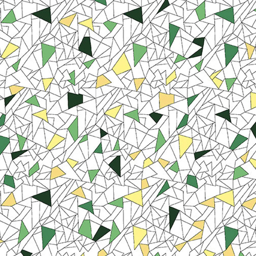 1430 Benartex Designer Fabrics Black White and Bright Crackle Green Multi 09460-44