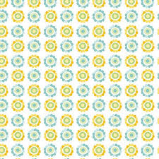 1431 Benartex Designer Fabrics Playhouse Pals Daisy Up Turquoise Yellow 13209-81