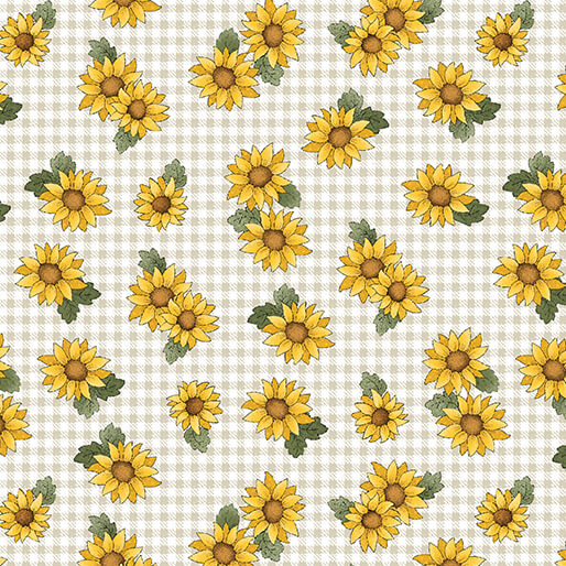 1435 Benartex Designer Fabrics Sunflower Days Field Sunflowers Natural 1335871B