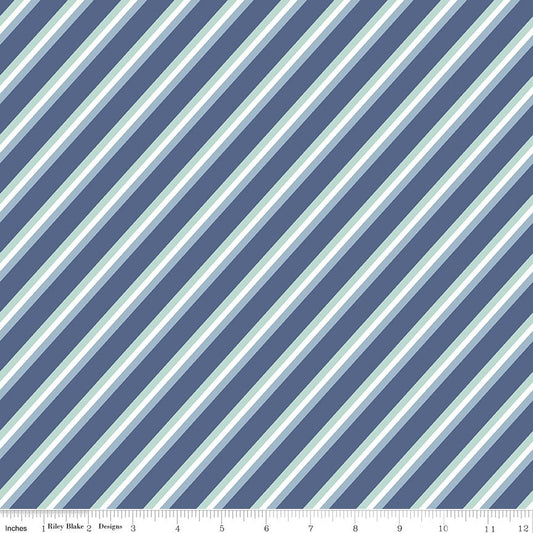 Riley Blake Saturday In Paris Stripes C11367 Denim