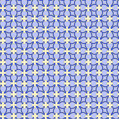 Benartex Sunflower Sunrise Lattice Work Blue 9934-50