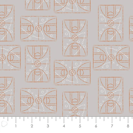 Camelot Fabrics Strategy Board Basketball 61190205 Grey