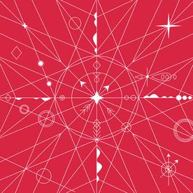 Andover Century Prints Hopscotch Compass Isle by Alison Glass CS-22-STRAWBERRY