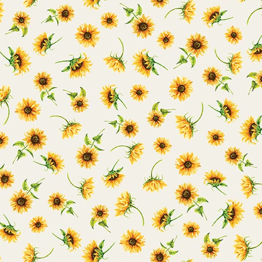 1531 Benartex Designer Fabrics Harvest Beginnings Sunflower Harvest Cream 1490007B